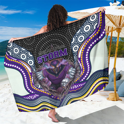 Melbourne Storm Sarong The Scream of Lightning Eyes - Indigenous Dot Ripping Effect