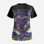 Melbourne Storm Scrub Top The Scream of Lightning Eyes - Indigenous Dot Ripping Effect