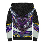 Melbourne Storm Sherpa Hoodie The Scream of Lightning Eyes - Indigenous Dot Ripping Effect