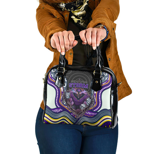 Melbourne Storm Shoulder Handbag The Scream of Lightning Eyes - Indigenous Dot Ripping Effect