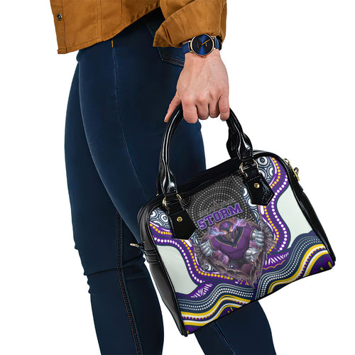 Melbourne Storm Shoulder Handbag The Scream of Lightning Eyes - Indigenous Dot Ripping Effect