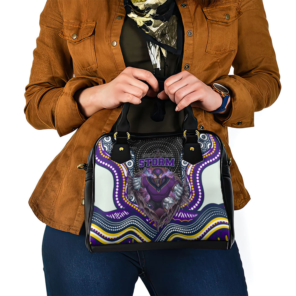 Melbourne Storm Shoulder Handbag The Scream of Lightning Eyes - Indigenous Dot Ripping Effect