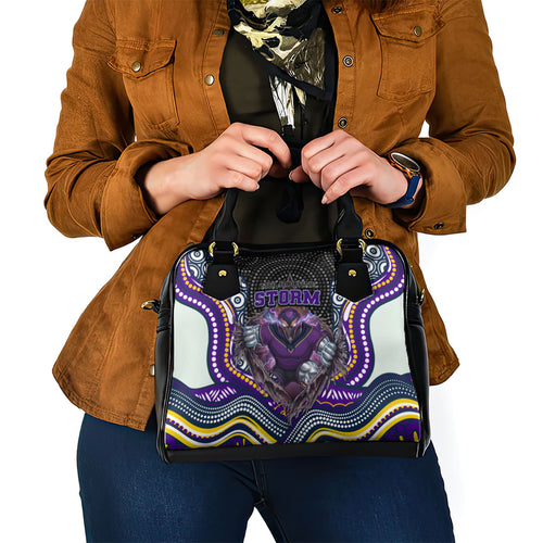 Melbourne Storm Shoulder Handbag The Scream of Lightning Eyes - Indigenous Dot Ripping Effect