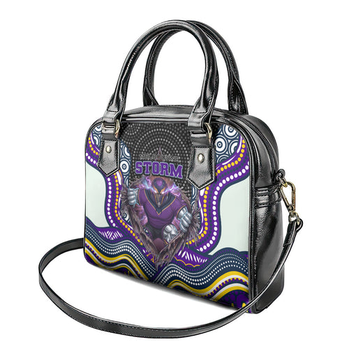 Melbourne Storm Shoulder Handbag The Scream of Lightning Eyes - Indigenous Dot Ripping Effect