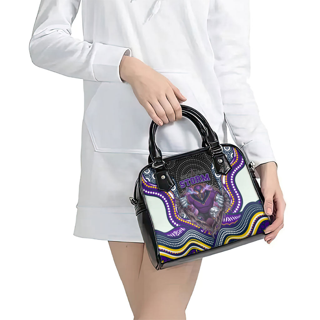Melbourne Storm Shoulder Handbag The Scream of Lightning Eyes - Indigenous Dot Ripping Effect
