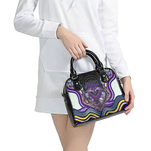 Melbourne Storm Shoulder Handbag The Scream of Lightning Eyes - Indigenous Dot Ripping Effect