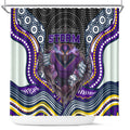 Melbourne Storm Shower Curtain The Scream of Lightning Eyes - Indigenous Dot Ripping Effect