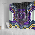 Melbourne Storm Shower Curtain The Scream of Lightning Eyes - Indigenous Dot Ripping Effect