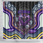 Melbourne Storm Shower Curtain The Scream of Lightning Eyes - Indigenous Dot Ripping Effect