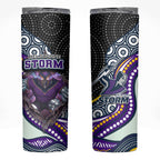 Melbourne Storm Skinny Tumbler The Scream of Lightning Eyes - Indigenous Dot Ripping Effect