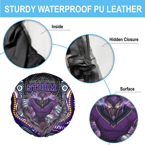 Melbourne Storm Spare Tire Cover The Scream of Lightning Eyes - Indigenous Dot Ripping Effect