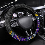 Melbourne Storm Steering Wheel Cover The Scream of Lightning Eyes - Indigenous Dot Ripping Effect