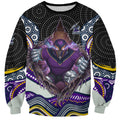 Melbourne Storm Sweatshirt The Scream of Lightning Eyes - Indigenous Dot Ripping Effect