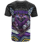 Melbourne Storm T Shirt The Scream of Lightning Eyes - Indigenous Dot Ripping Effect