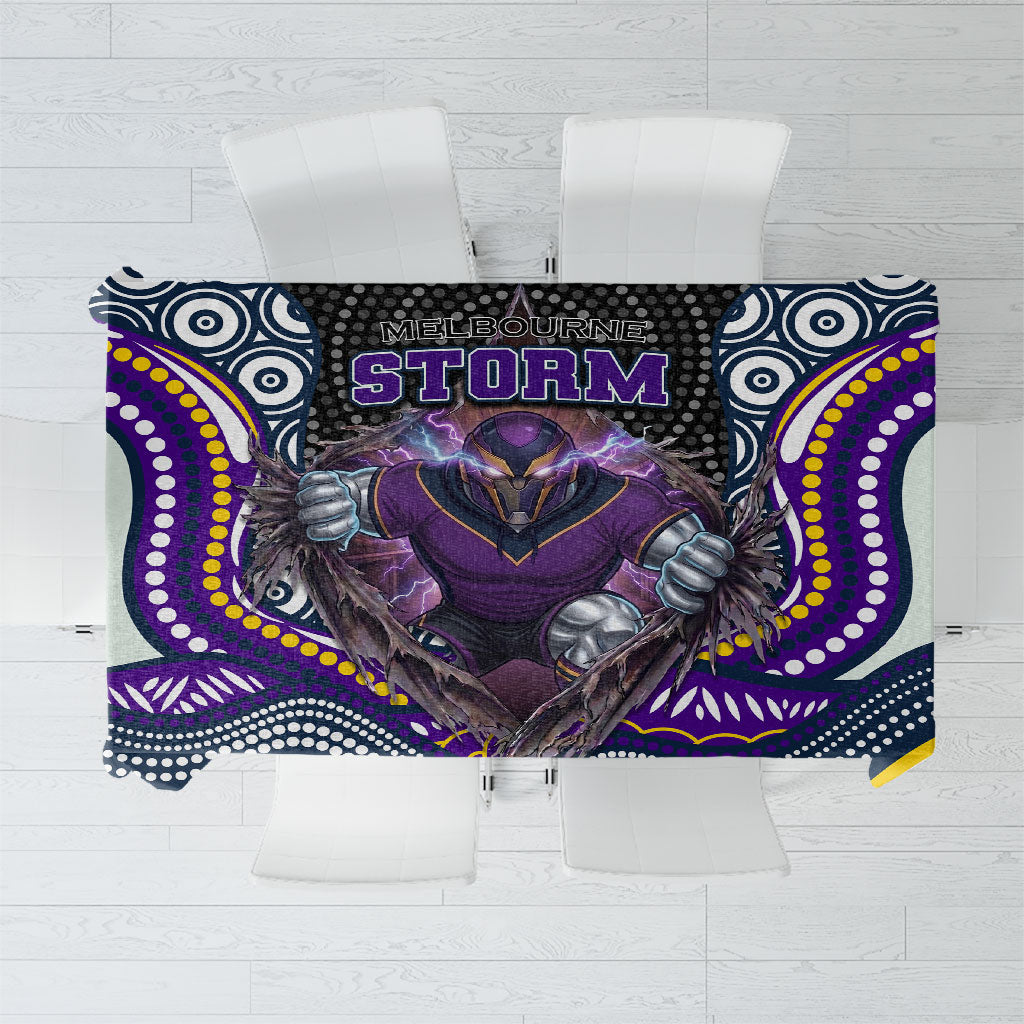 Melbourne Storm Tablecloth The Scream of Lightning Eyes - Indigenous Dot Ripping Effect