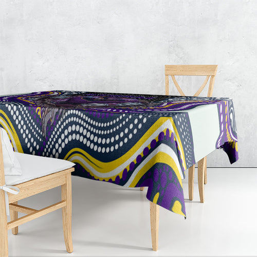 Melbourne Storm Tablecloth The Scream of Lightning Eyes - Indigenous Dot Ripping Effect