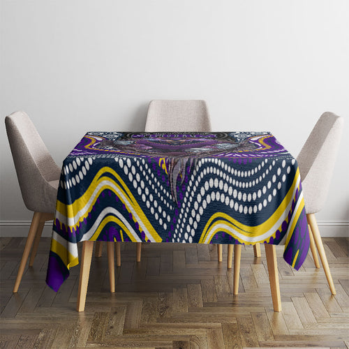 Melbourne Storm Tablecloth The Scream of Lightning Eyes - Indigenous Dot Ripping Effect
