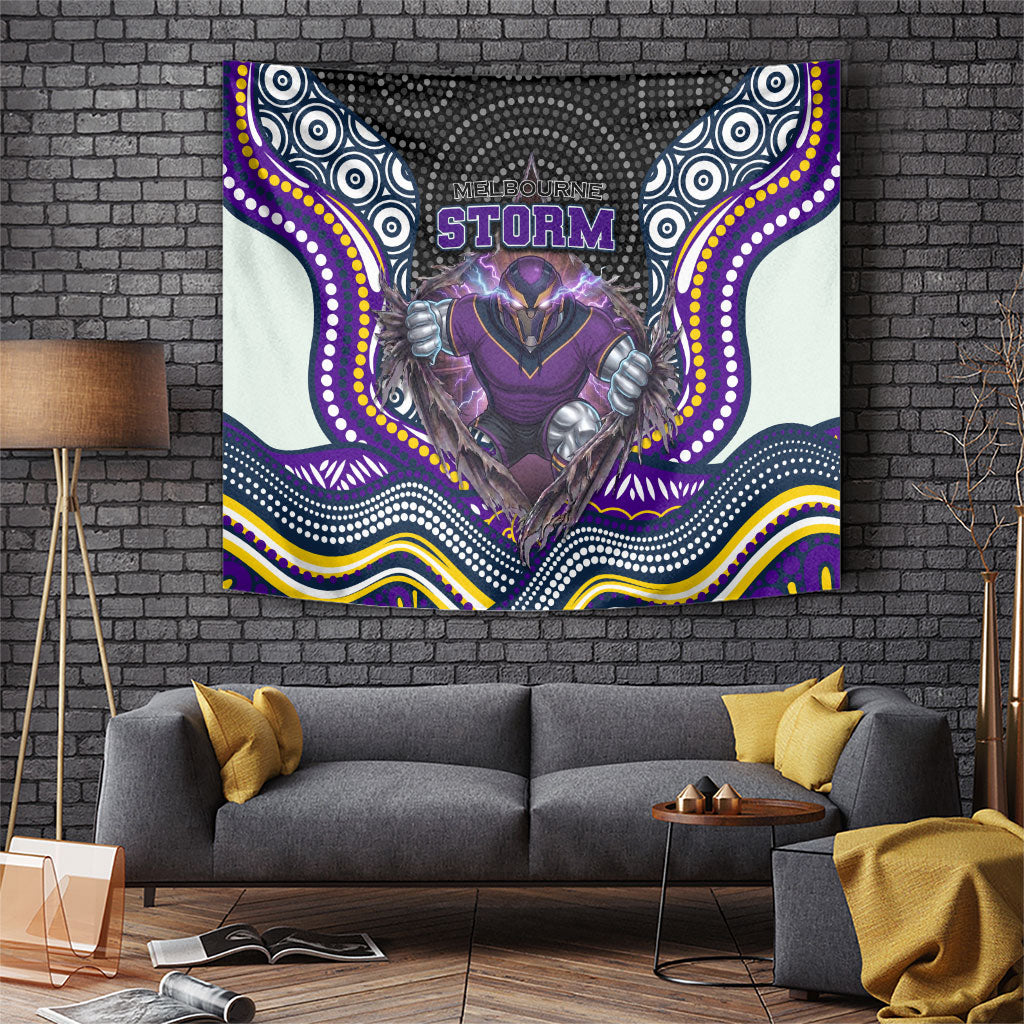 Melbourne Storm Tapestry The Scream of Lightning Eyes - Indigenous Dot Ripping Effect