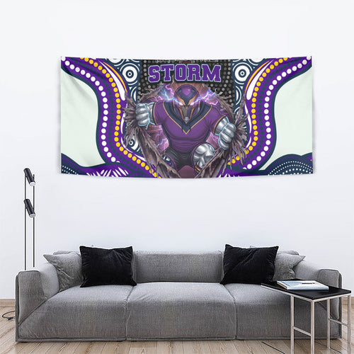 Melbourne Storm Tapestry The Scream of Lightning Eyes - Indigenous Dot Ripping Effect