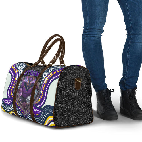 Melbourne Storm Travel Bag The Scream of Lightning Eyes - Indigenous Dot Ripping Effect