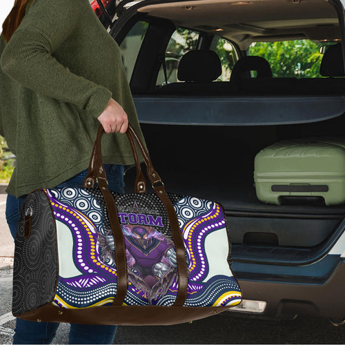 Melbourne Storm Travel Bag The Scream of Lightning Eyes - Indigenous Dot Ripping Effect