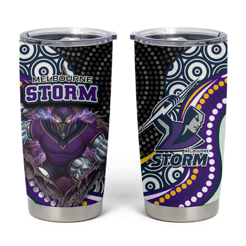 Melbourne Storm Tumbler Cup The Scream of Lightning Eyes - Indigenous Dot Ripping Effect