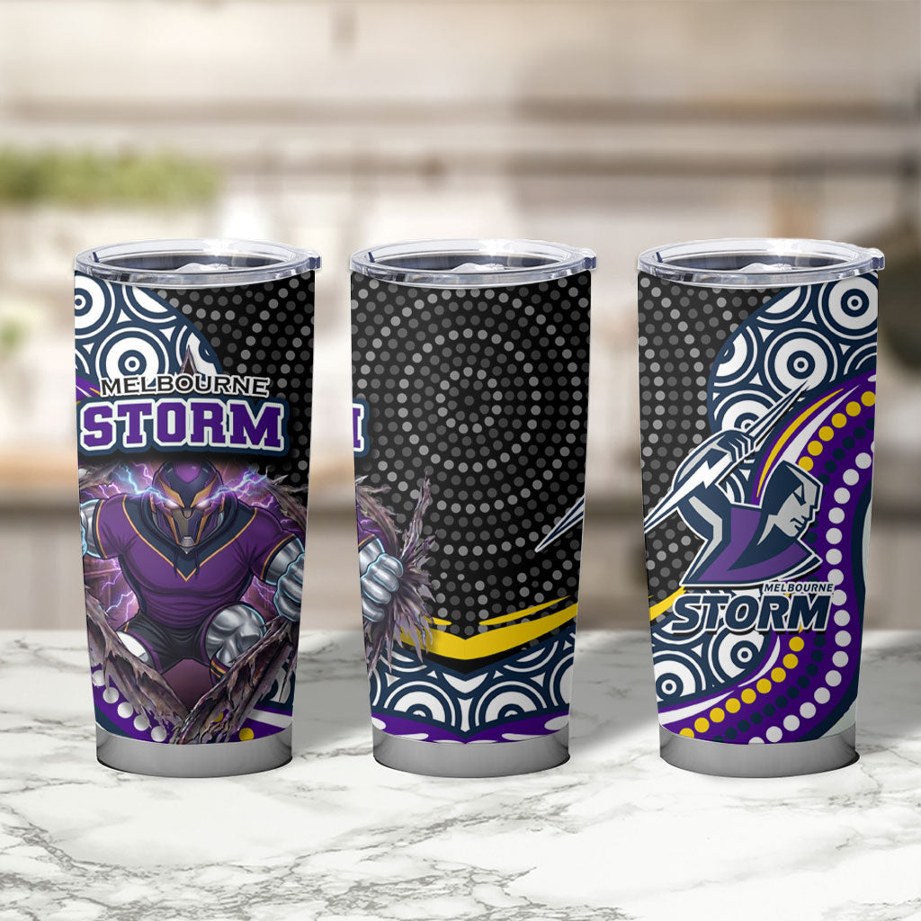 Melbourne Storm Tumbler Cup The Scream of Lightning Eyes - Indigenous Dot Ripping Effect