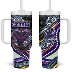 Melbourne Storm Tumbler With Handle The Scream of Lightning Eyes - Indigenous Dot Ripping Effect