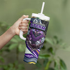 Melbourne Storm Tumbler With Handle The Scream of Lightning Eyes - Indigenous Dot Ripping Effect