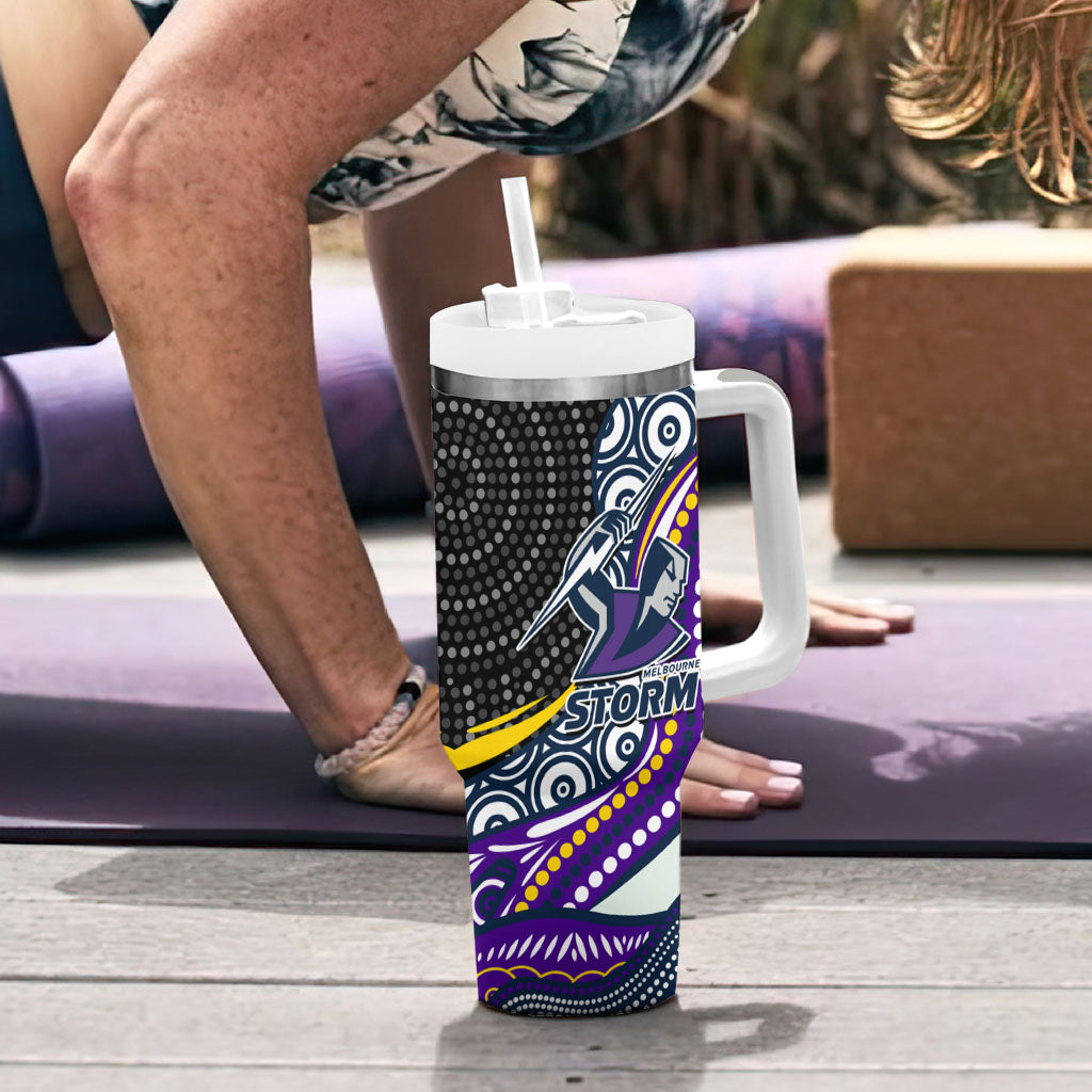 Melbourne Storm Tumbler With Handle The Scream of Lightning Eyes - Indigenous Dot Ripping Effect