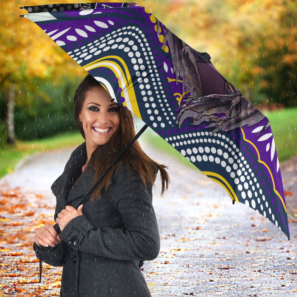 Melbourne Storm Umbrella The Scream of Lightning Eyes - Indigenous Dot Ripping Effect