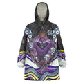 Melbourne Storm Wearable Blanket Hoodie The Scream of Lightning Eyes - Indigenous Dot Ripping Effect