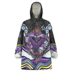 Melbourne Storm Wearable Blanket Hoodie The Scream of Lightning Eyes - Indigenous Dot Ripping Effect