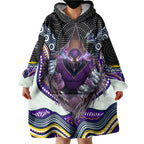 Melbourne Storm Wearable Blanket Hoodie The Scream of Lightning Eyes - Indigenous Dot Ripping Effect