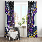 Melbourne Storm Window Curtain The Scream of Lightning Eyes - Indigenous Dot Ripping Effect