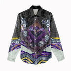 Melbourne Storm Women Casual Shirt The Scream of Lightning Eyes - Indigenous Dot Ripping Effect