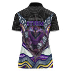 Melbourne Storm Women Polo Shirt The Scream of Lightning Eyes - Indigenous Dot Ripping Effect