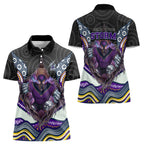 Melbourne Storm Women Polo Shirt The Scream of Lightning Eyes - Indigenous Dot Ripping Effect