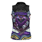Melbourne Storm Women Sleeveless Polo Shirt The Scream of Lightning Eyes - Indigenous Dot Ripping Effect
