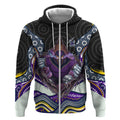 Melbourne Storm Zip Hoodie The Scream of Lightning Eyes - Indigenous Dot Ripping Effect