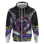 Melbourne Storm Zip Hoodie The Scream of Lightning Eyes - Indigenous Dot Ripping Effect