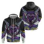 Melbourne Storm Zip Hoodie The Scream of Lightning Eyes - Indigenous Dot Ripping Effect