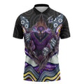 Melbourne Storm Zipper Polo Shirt The Scream of Lightning Eyes - Indigenous Dot Ripping Effect