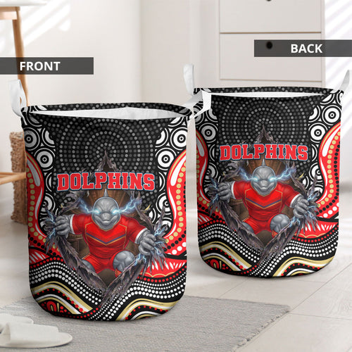 Dolphins Laundry Basket The Scream of Lightning Eyes - Indigenous Dot Ripping Effect