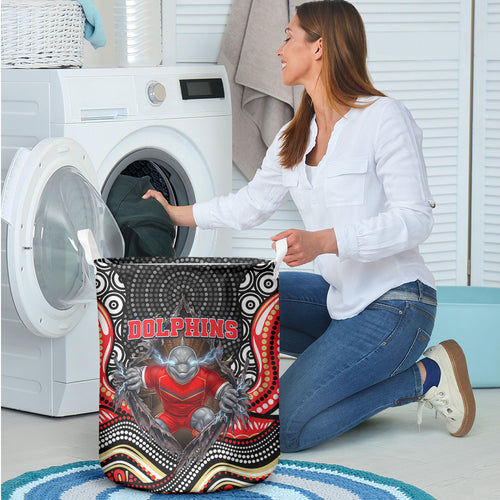 Dolphins Laundry Basket The Scream of Lightning Eyes - Indigenous Dot Ripping Effect