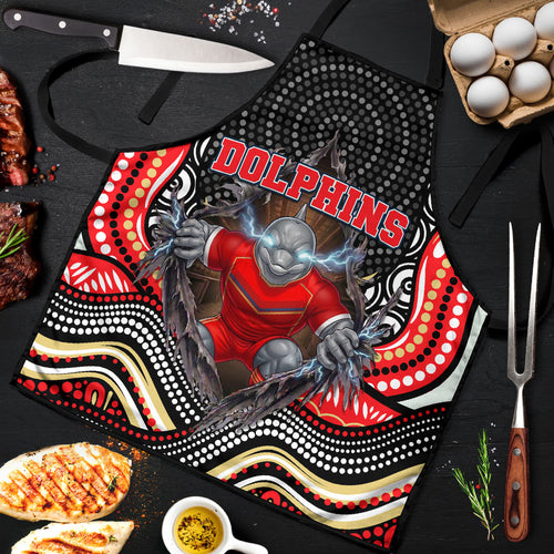 Dolphins Apron The Scream of Lightning Eyes - Indigenous Dot Ripping Effect