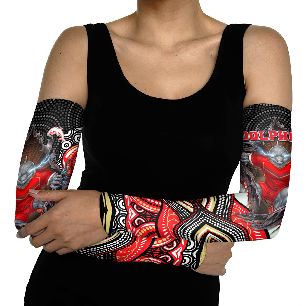 Dolphins Arm Sleeves The Scream of Lightning Eyes - Indigenous Dot Ripping Effect
