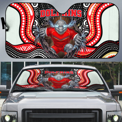 Dolphins Auto Sun Shade The Scream of Lightning Eyes - Indigenous Dot Ripping Effect