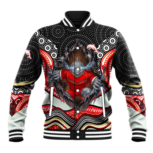 Dolphins Baseball Jacket The Scream of Lightning Eyes - Indigenous Dot Ripping Effect