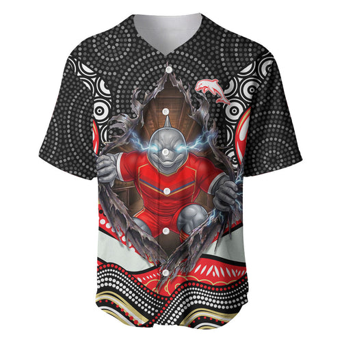 Dolphins Baseball Jersey The Scream of Lightning Eyes - Indigenous Dot Ripping Effect